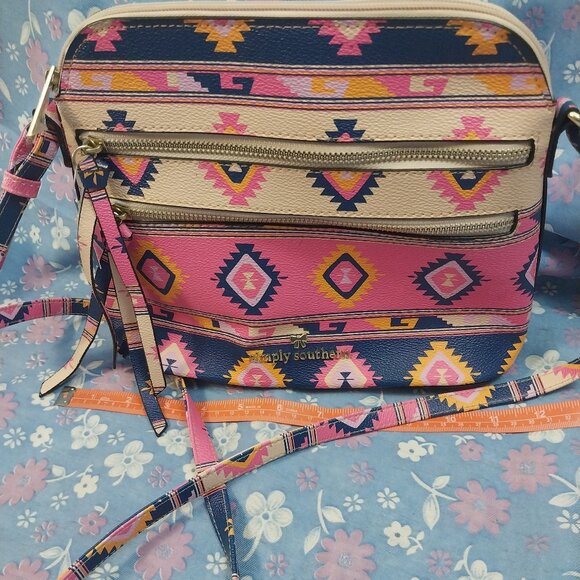Simply Southern Handbags - 3103 Medium Size Simply Southern Cross Body Bag, 3 Matching Accessories NWT